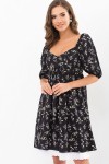 Платье Эсмина к/р GL68915 цвет черный-полевые цветы