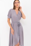 Платье Алеста к/р GL69473 цвет серый-пудра м.горох