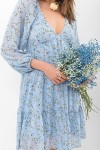Платье Хельга д/р GL68128 цвет голубой-белый м.цветы