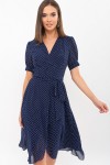 Платье Алеста к/р GL69471 цвет т.синий-белый м. горох