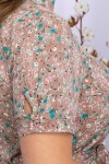 Платье Изольда-1Б к/р GL70113 цвет капучино-зеленый цветок