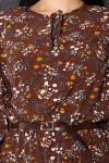 Платье Агафия д/р GL77885 цвет шоколад-разноцв.цветы