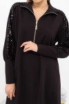 Платье Дамила д/р GL76880 цвет черный-черная отделка