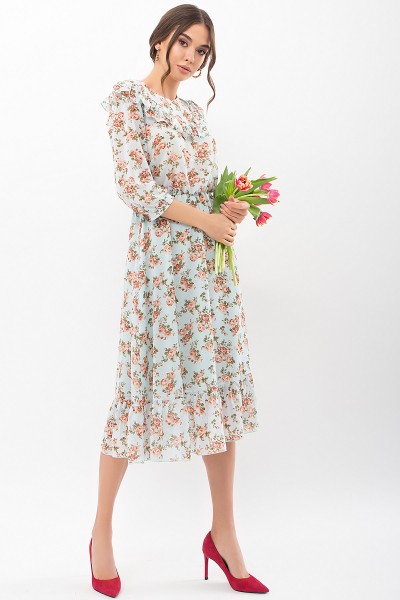 Платье Палома д/р GL68188 цвет мята-персик Розы