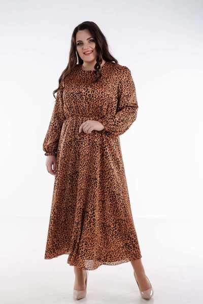 Платье макси 2024 большого размера LB49701 леопард