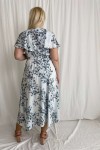 Шикарное платье 2024 из софта большого размера LB54107 зеленые цветы